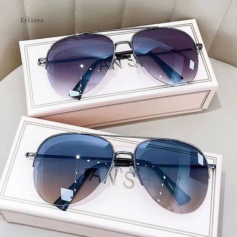 Yoors Shop Fashion Gradient Sunglasses for Men Big Frame Pilot Sun Glasses Brand Design Anti-reflective Lunette De Soleil Homme UV400