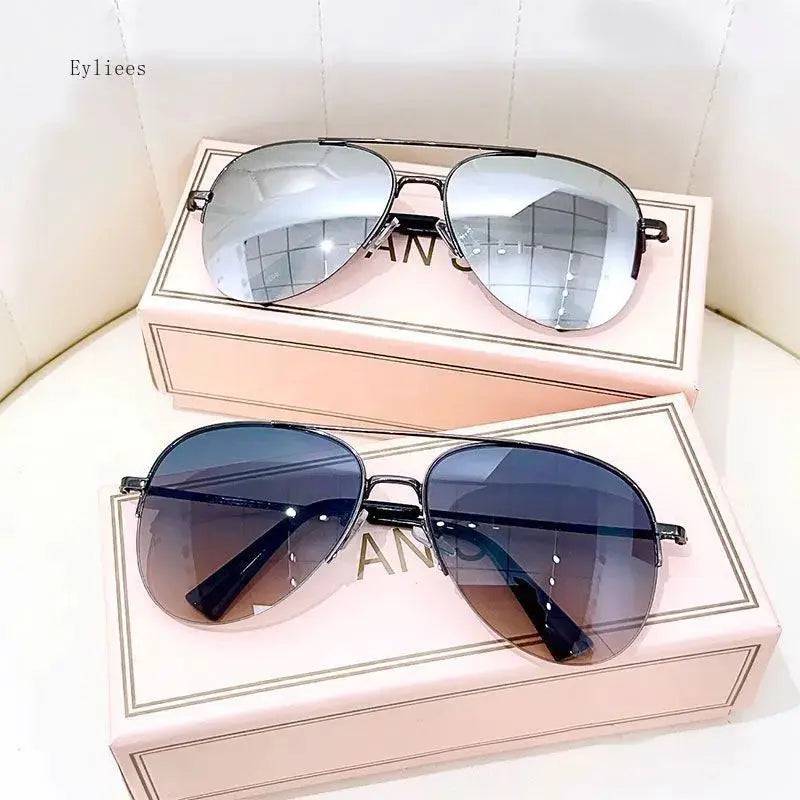 Yoors Shop Fashion Gradient Sunglasses for Men Big Frame Pilot Sun Glasses Brand Design Anti-reflective Lunette De Soleil Homme UV400