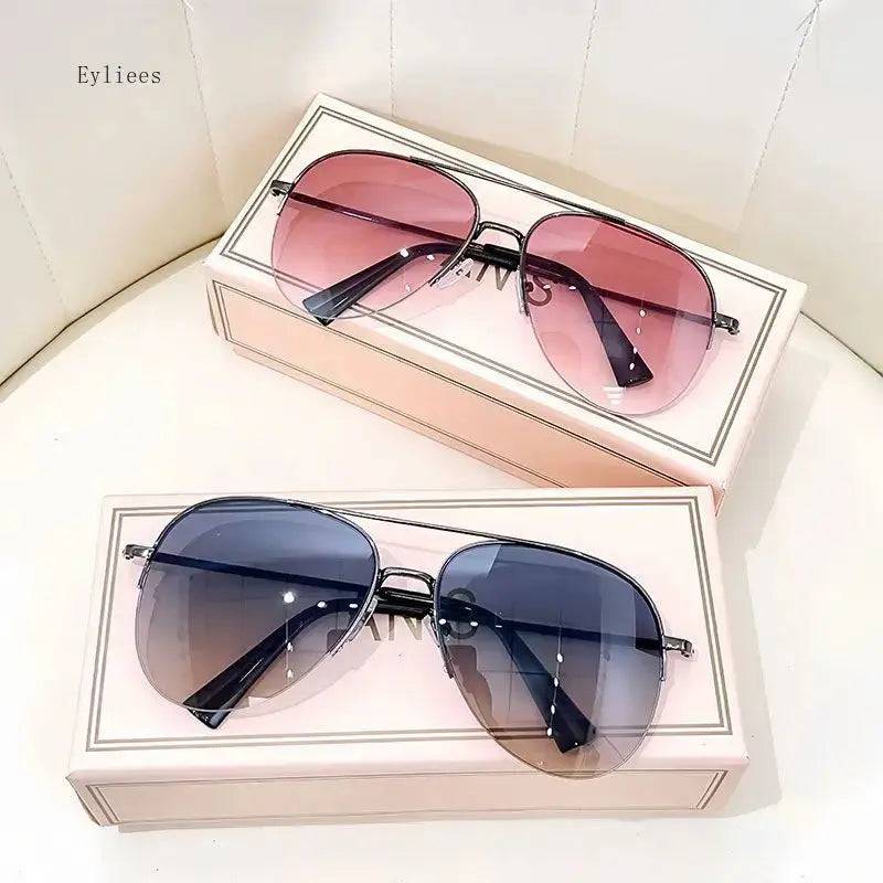 Yoors Shop Fashion Gradient Sunglasses for Men Big Frame Pilot Sun Glasses Brand Design Anti-reflective Lunette De Soleil Homme UV400