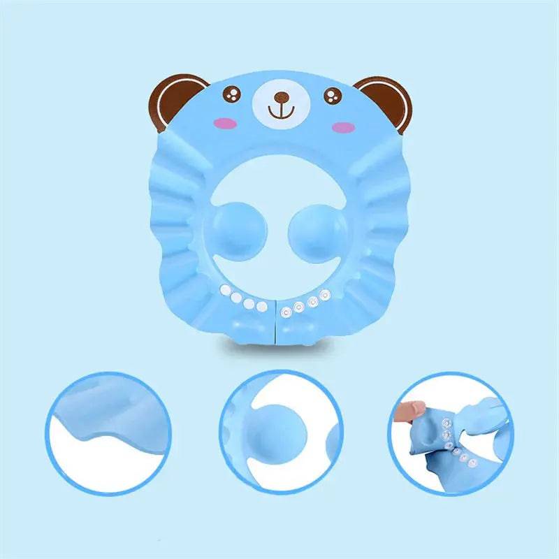 Baby Shower Soft Cap Adjustable Hair Wash Hat for Kids Ear Protection Safe Children Shampoo Bathing Shower Protect Head Cover