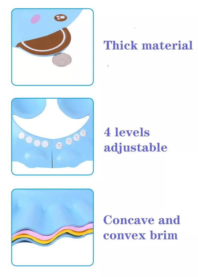 Weiche Kappe für Babyparty, verstellbare Haarwaschmütze für Kinder, Gehörschutz, sicheres Shampoo für Kinder, Baden, Dusche, Kopfbedeckung