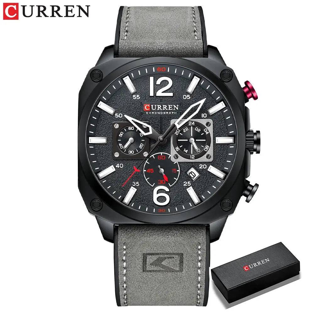 Yoors Shop CURREN Brand Luxury Men Brown Quartz Wristwatches for Male Luminous Chronograph