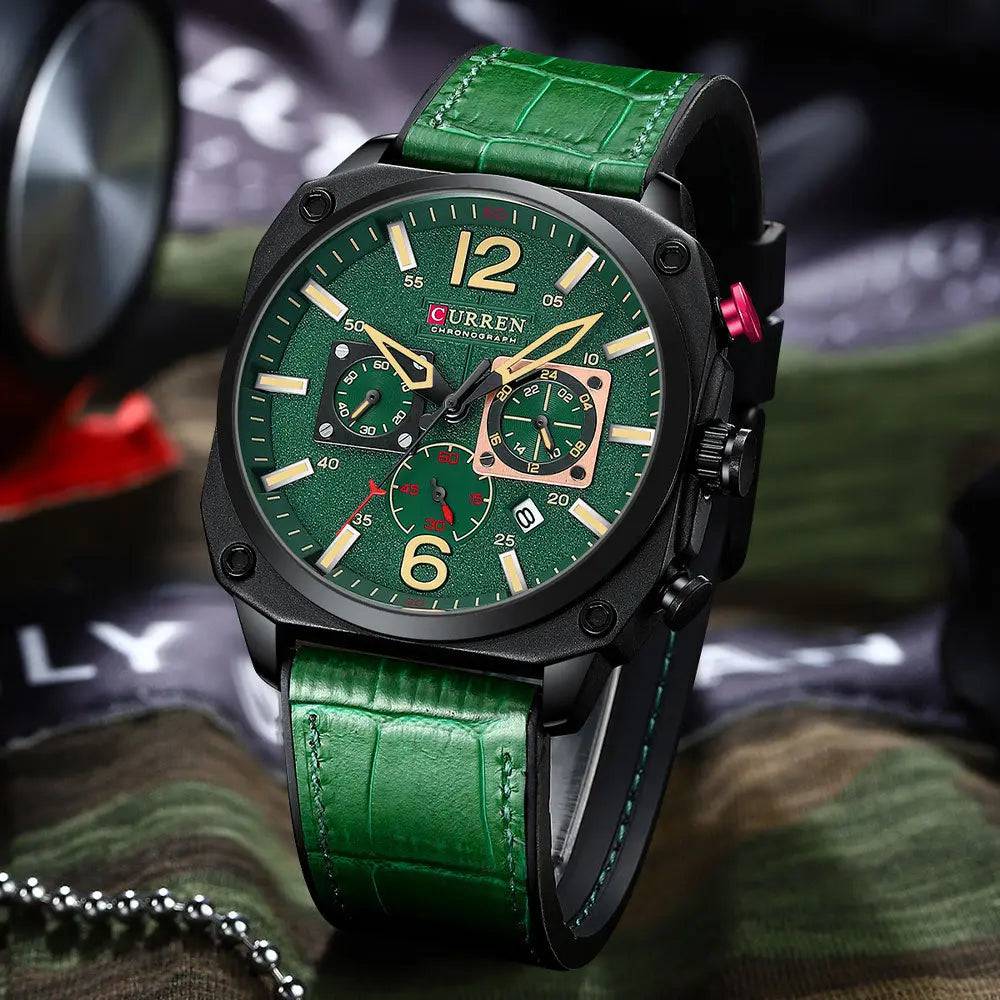 Yoors Shop CURREN Brand Luxury Men Brown Quartz Wristwatches for Male Luminous Chronograph