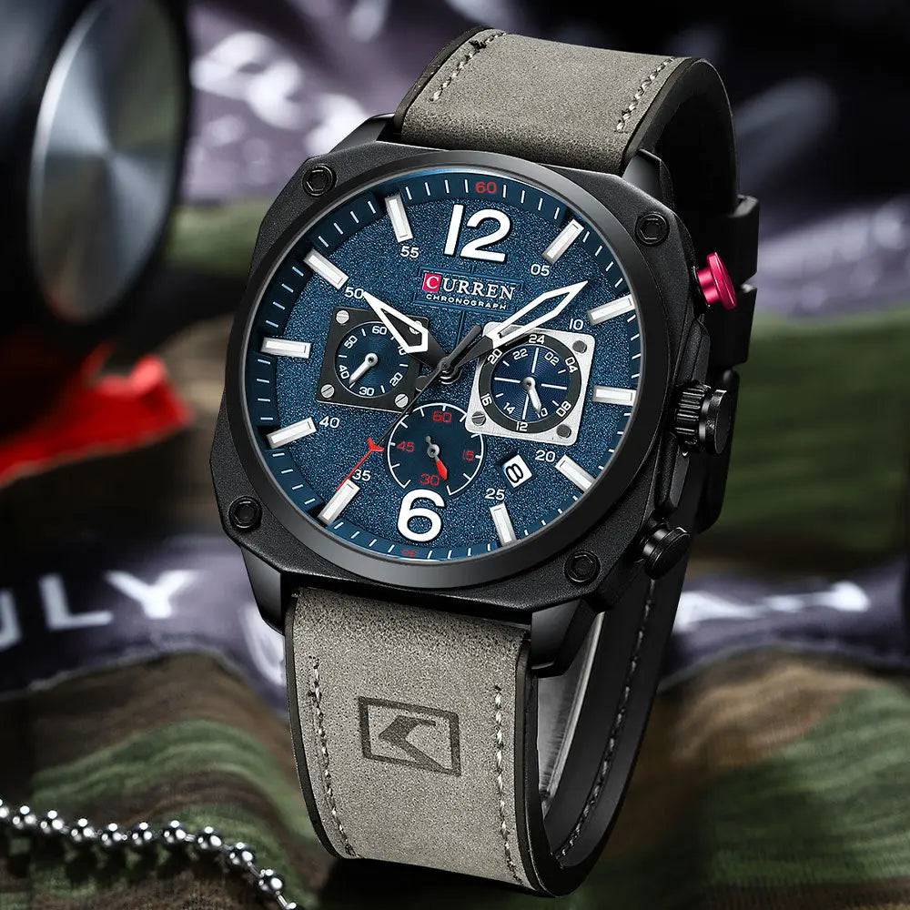 Yoors Shop CURREN Brand Luxury Men Brown Quartz Wristwatches for Male Luminous Chronograph