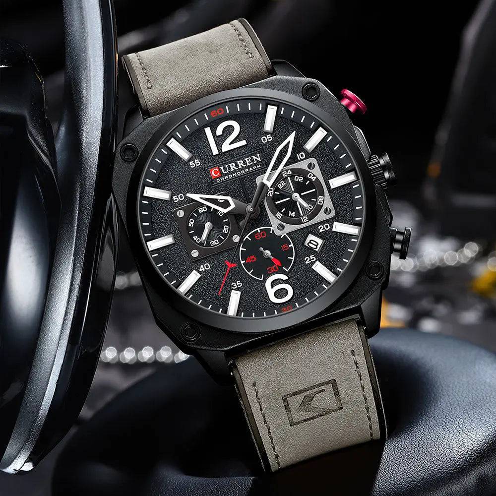 Yoors Shop CURREN Brand Luxury Men Brown Quartz Wristwatches for Male Luminous Chronograph