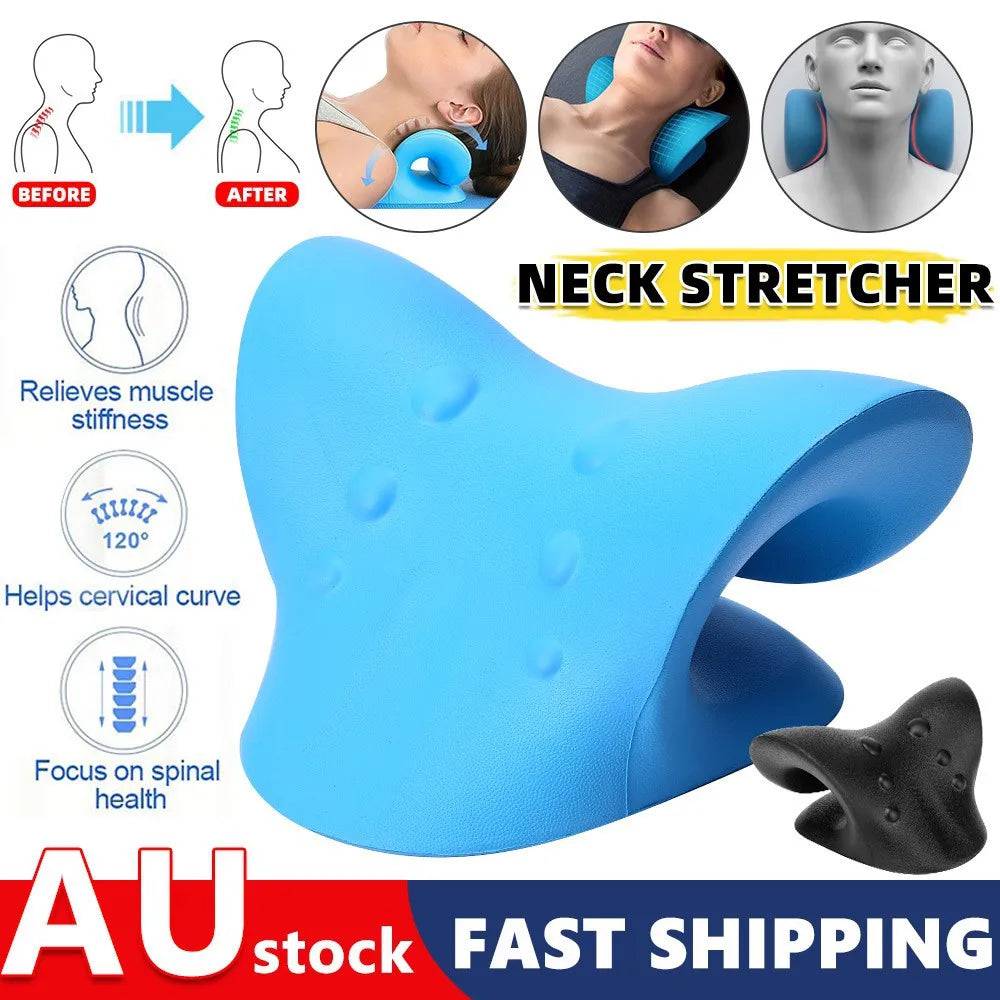 Neck Massage Pillow Neck Shoulder Cervical Chiropractic Traction Device Massage Pillow for Pain Relief Body Neck Massager