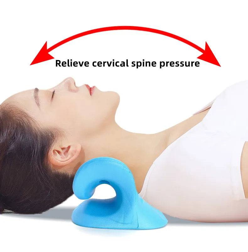 Neck Massage Pillow Neck Shoulder Cervical Chiropractic Traction Device Massage Pillow for Pain Relief Body Neck Massager