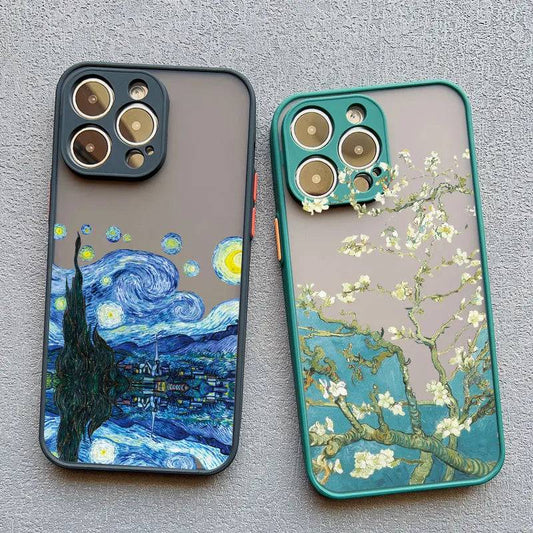 Voor Coque iphone 7 8 Plus 15 14 11 12 13 Pro Max Mini X XR XS Max Telefoon gevallen Art Van Gogh Olieverf Zacht Schokbestendig Covers