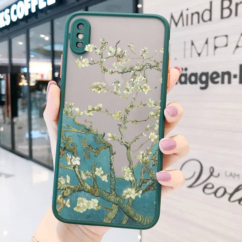 Voor Coque iphone 7 8 Plus 15 14 11 12 13 Pro Max Mini X XR XS Max Telefoon gevallen Art Van Gogh Olieverf Zacht Schokbestendig Covers