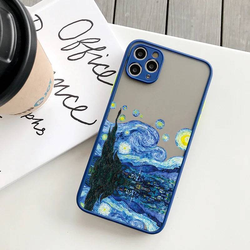 Voor Coque iphone 7 8 Plus 15 14 11 12 13 Pro Max Mini X XR XS Max Telefoon gevallen Art Van Gogh Olieverf Zacht Schokbestendig Covers