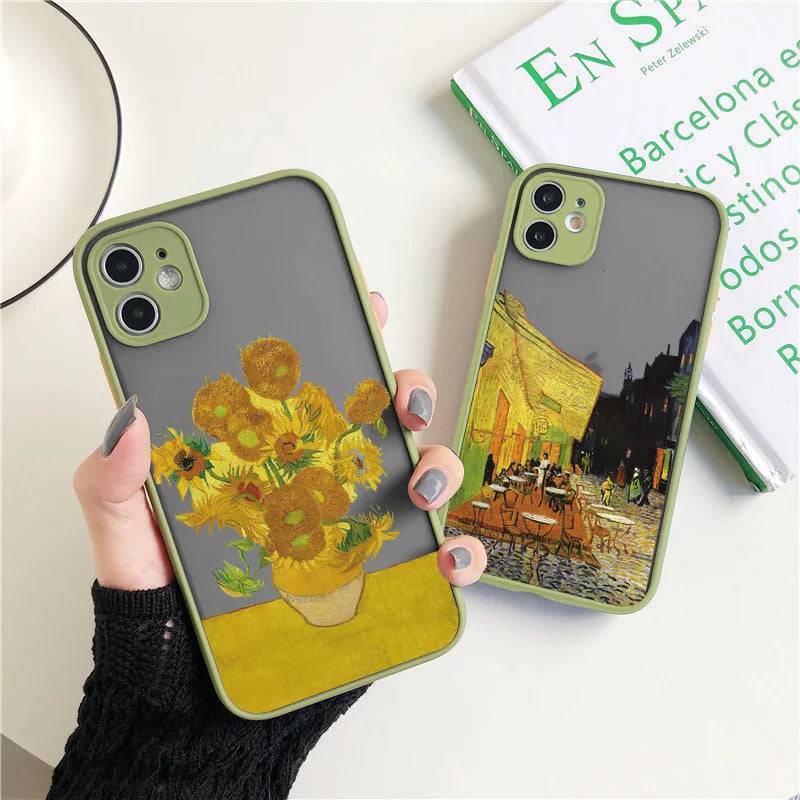 Voor Coque iphone 7 8 Plus 15 14 11 12 13 Pro Max Mini X XR XS Max Telefoon gevallen Art Van Gogh Olieverf Zacht Schokbestendig Covers