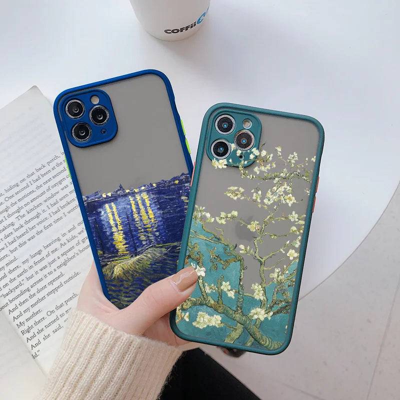 For Coque iphone 7 8 Plus 15 14 11 12 13 Pro Max Mini X XR XS Max Phone Cases Art Van Gogh Oil Painting Soft Shockproof Covers