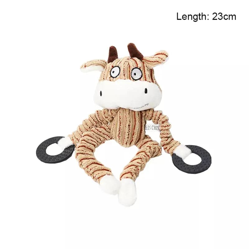 Interactive Fun Pet Toy: Donkey Shape Corduroy Chew with Squeaky Delight for Engaging Play