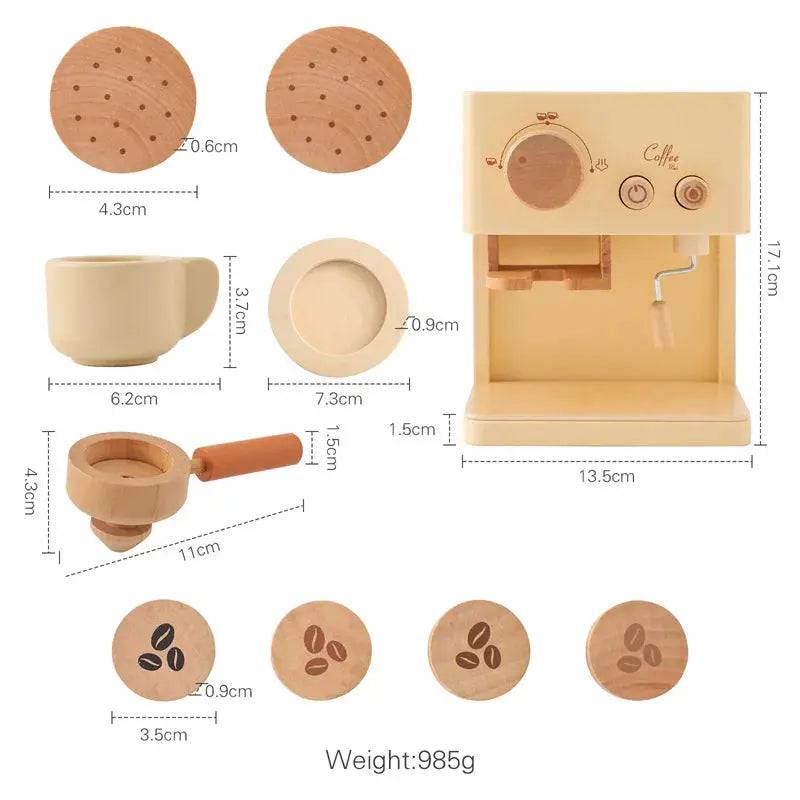 Montessori Educatief Houten Modelpuzzelspeelgoed voor kinderen: Afternoon Tea Set & Houten Trein & Muziektent