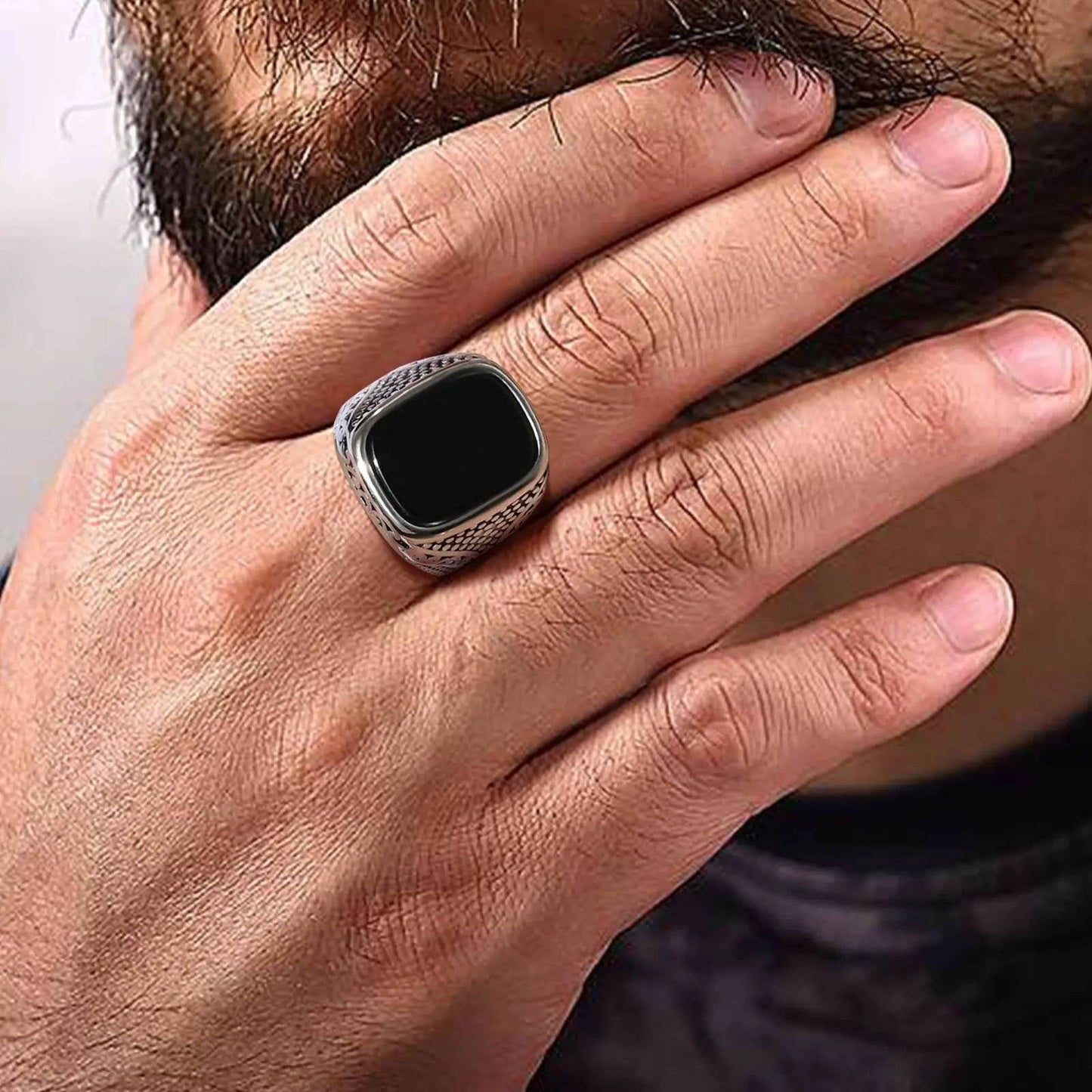 Punk Onyx Ring