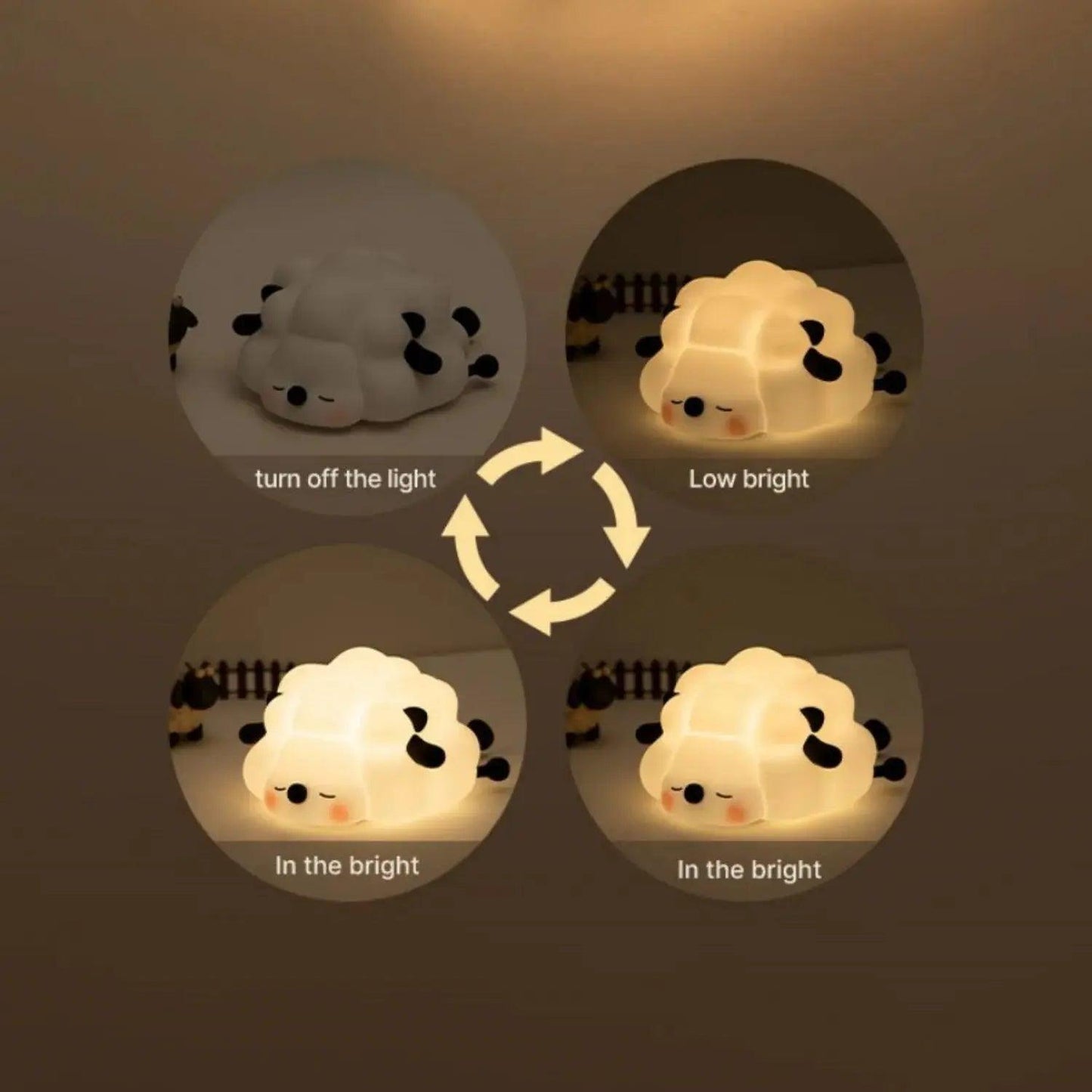 LED-nachtverlichting schattig schaap panda konijn siliconen lamp USB oplaadbare timing nachtkastje decor kinder baby nachtlampje verjaardagscadeau