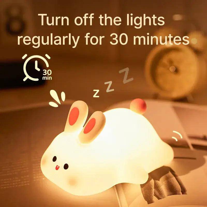 LED-nachtverlichting schattig schaap panda konijn siliconen lamp USB oplaadbare timing nachtkastje decor kinder baby nachtlampje verjaardagscadeau