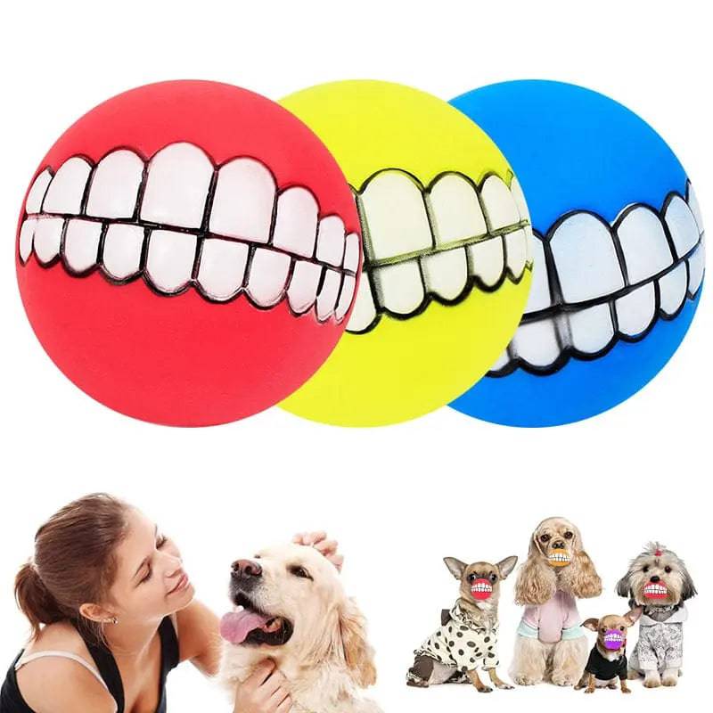 Pet Teeth Silicon Chew Ball Toy for Large Breeds