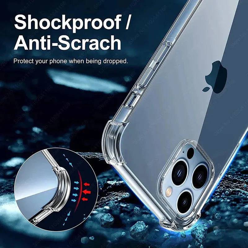 Shockproof Clear iPhone Case With Silicone Bumper