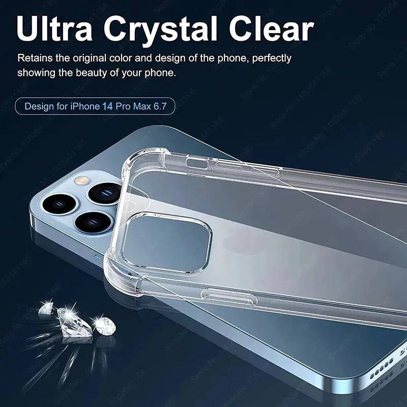 Shockproof Clear iPhone Case With Silicone Bumper