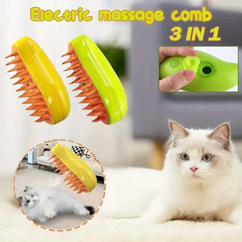 Pet Soft Steamy Brush for Removing Tangled And Loose Hair