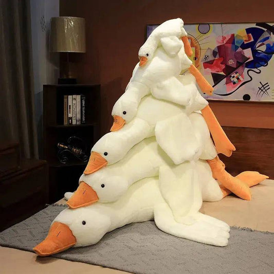 Cute Animal Stuffed Plush Dolls: Fluffy Swan Goose Toys Sleep Pillow