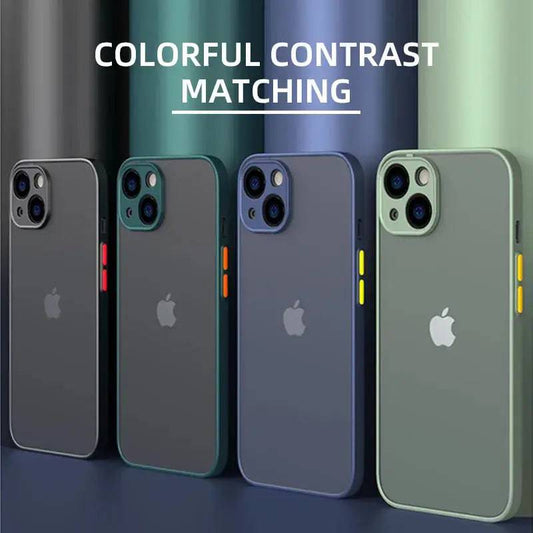 Shockproof Armor Matte Case For iPhone Silicone Bumper Cover