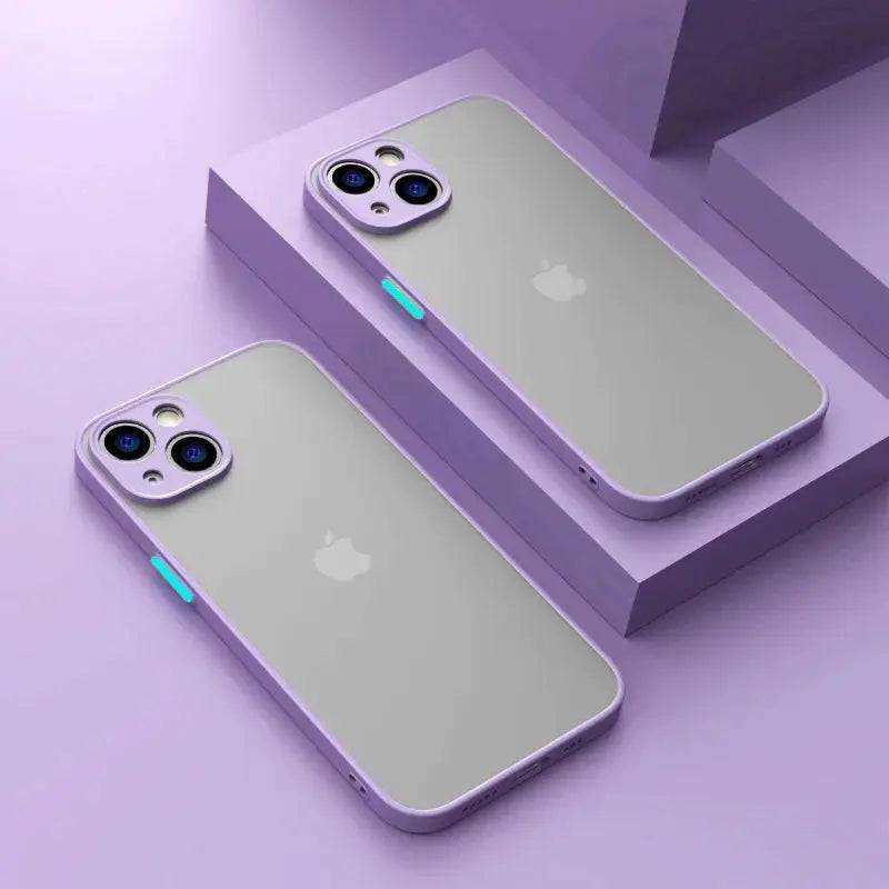 Shockproof Armor Matte Case For iPhone Silicone Bumper Cover