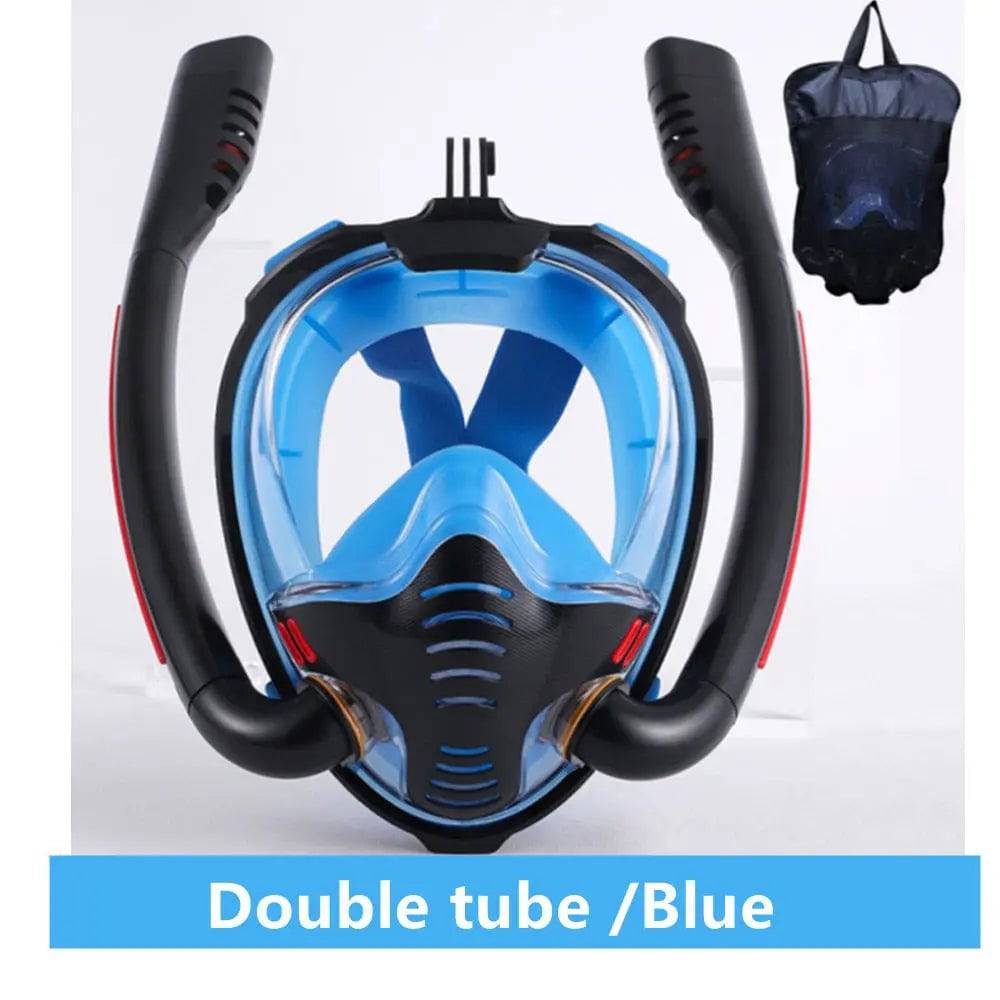 Siliconen snorkelmasker met dubbele buis