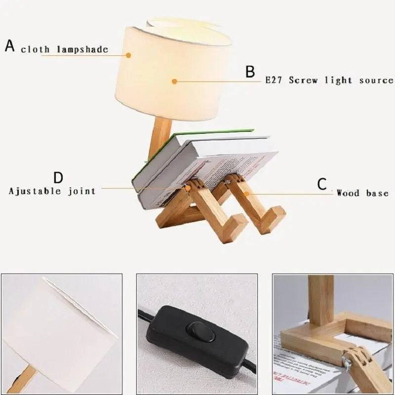 Tischlampe in Roboterform