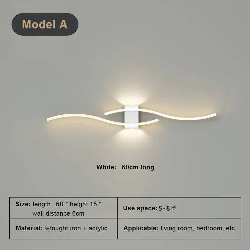 Yoors Winkel. Moderne minimalistische LED wandlamp zwart wit interieur