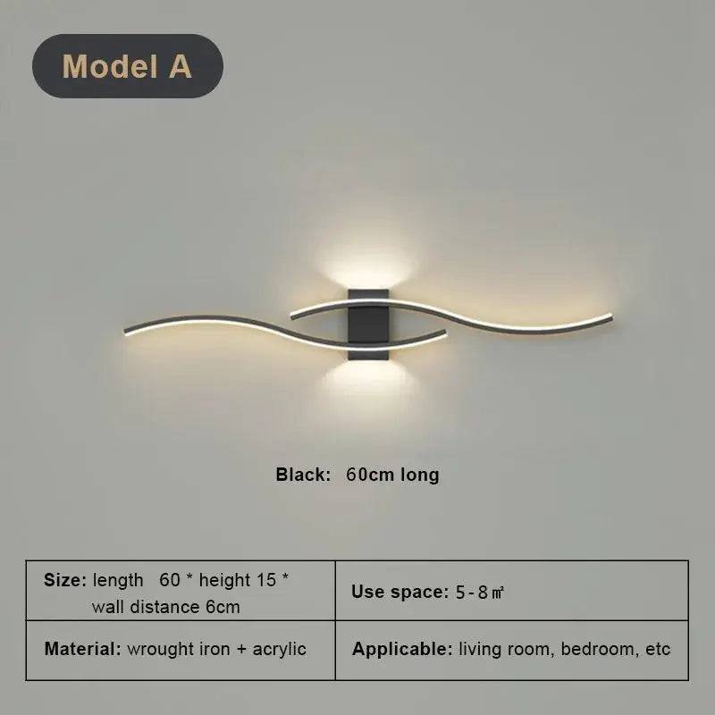 Yoors Winkel. Moderne minimalistische LED wandlamp zwart wit interieur