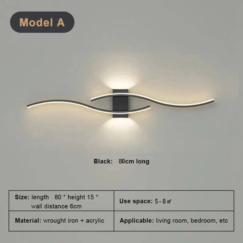 Yoors Winkel. Moderne minimalistische LED wandlamp zwart wit interieur