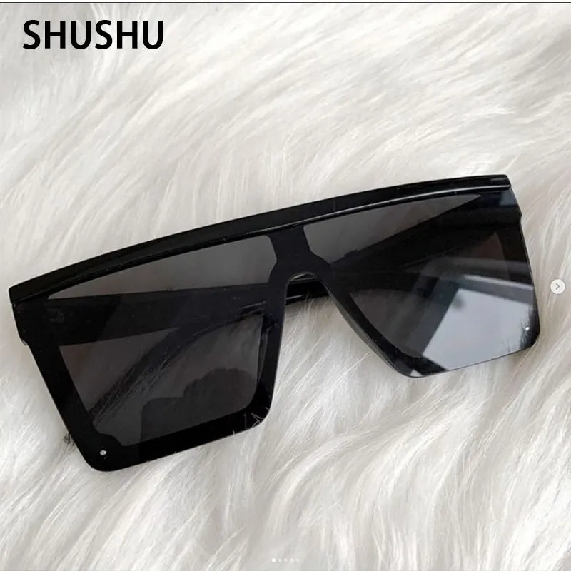 B187 Classic White Gradient Square Sunglasses Women Fashion Retro Sun Glasses Men Big Frame Vintage Travel Eyewear UV400