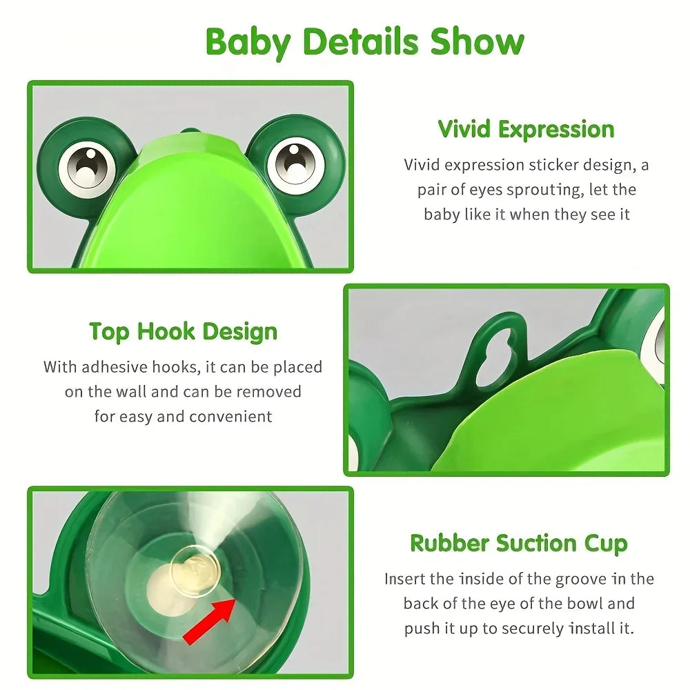 Cute Frog Potty Training Urinal Boy with Fun Aiming Target Toilet Urinal Trainer