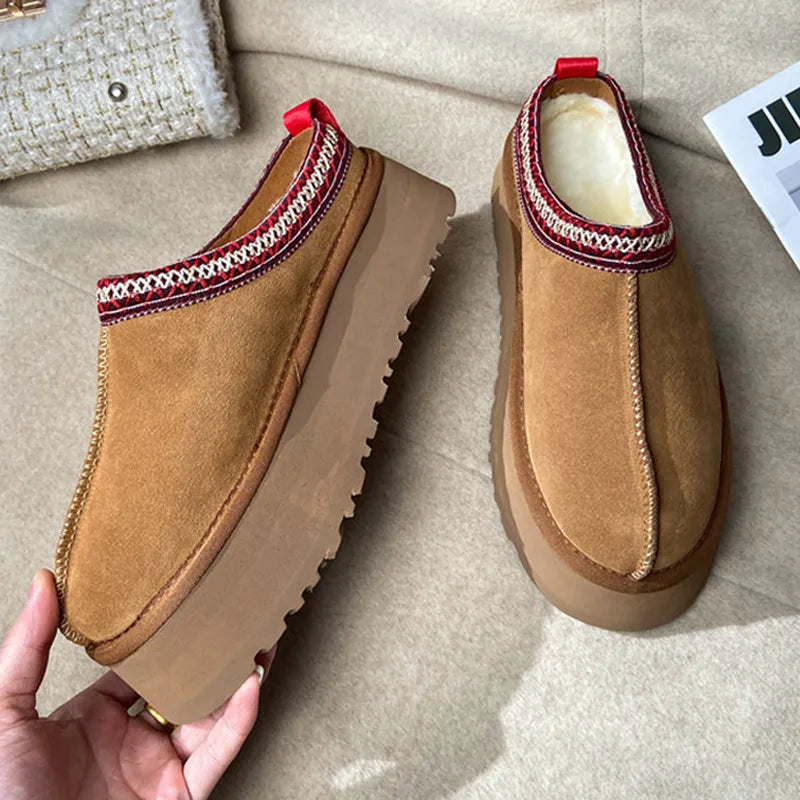 Nieuwe Winter Retro Vrouwen Sneeuw Warm Suède Luie Loafers Laarzen Schoenen Vrouw Dame Vrouwelijke Platte Bottine Botas Laarzen Mujer schoenen