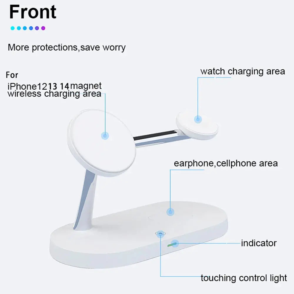 3 in 1 Wireless Charger Stand Magnetic For iPhone 12 13 14 15 Fast TIMESS Shop Store