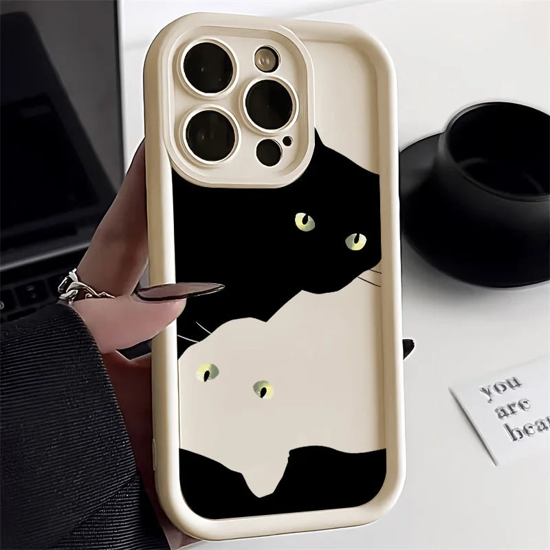 Zachte TPU Telefoon Case Voor iPhone 13 Pro Max 11 15 14 12 XR X XS 7 8 Plus SE SE3 14promax 15promax Len Bescherming Kat Funda Cover