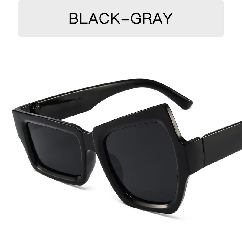 Fashion Irregular Square Sunglasses Man Fashion Brand Designer Personality Sun Glasses Male White Black Mirror Oculos De Sol