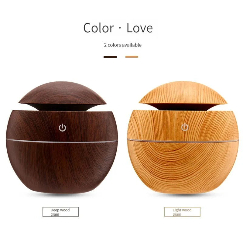 Home Wood Grain Air Humidifier Purifier Aroma Diffuser USB Ultrasonic Cool Mist Sprayer Essential Oil Fragrance