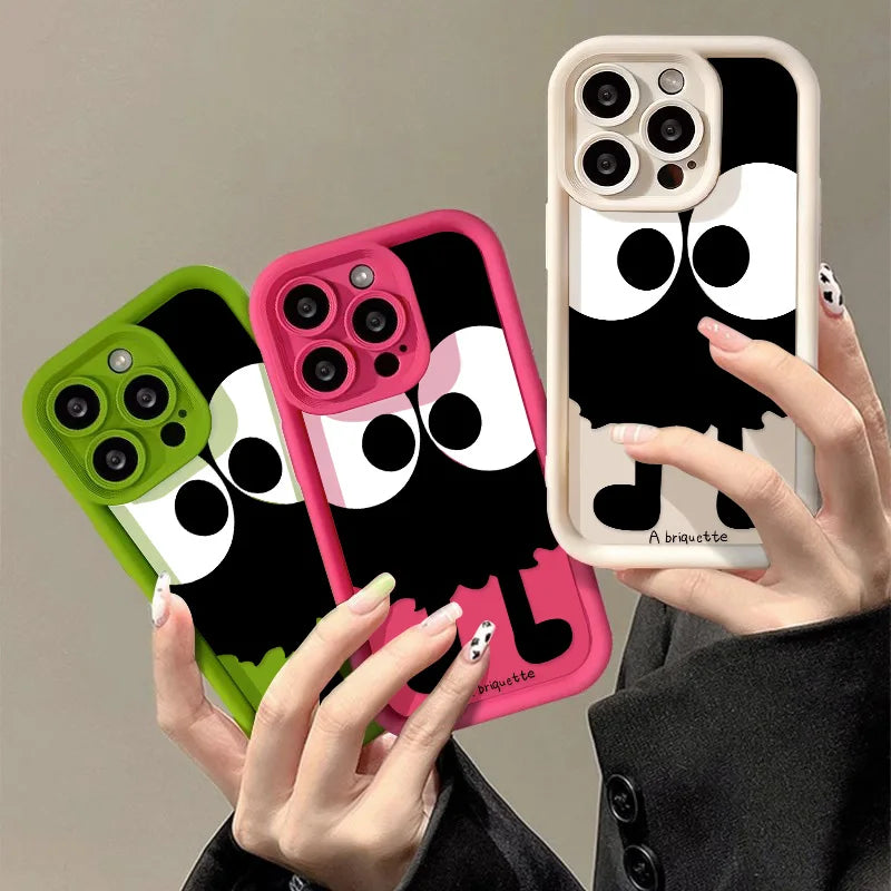 Grappig geschilderd hoesje voor iPhone 15 gevallen iPhone 14 11 12 13 15 Pro Max 7 8 15 Plus X XR XS Max SE 2020 2022 schokbestendige zachte cover