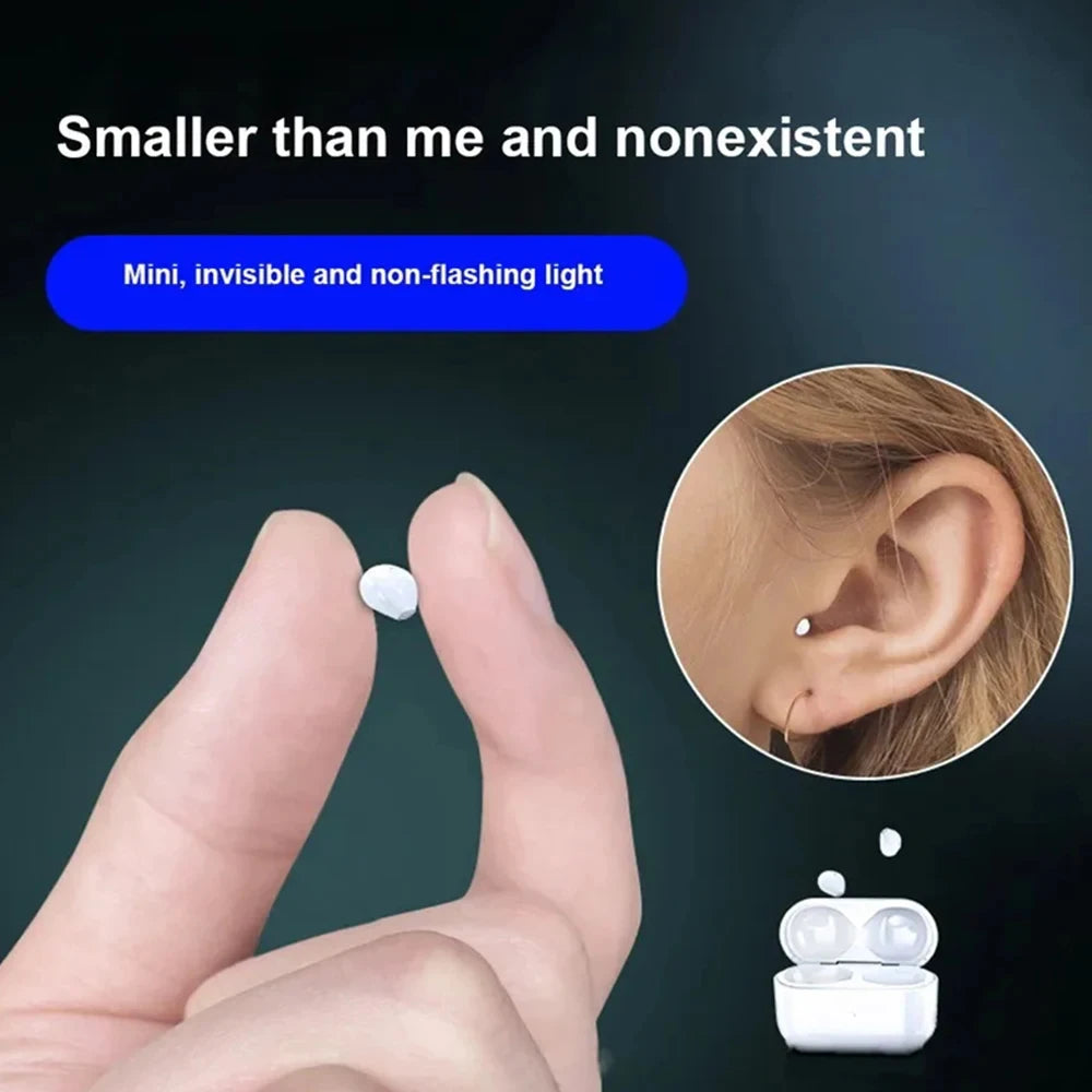 Unsichtbare Ohrhörer Mini-Kopfhörer Bluetooth TWS Kabelloser Schlaf mit Mikrofon HD-Anruf Semi-In-Ear-Ohrhörer Rauschunterdrückung