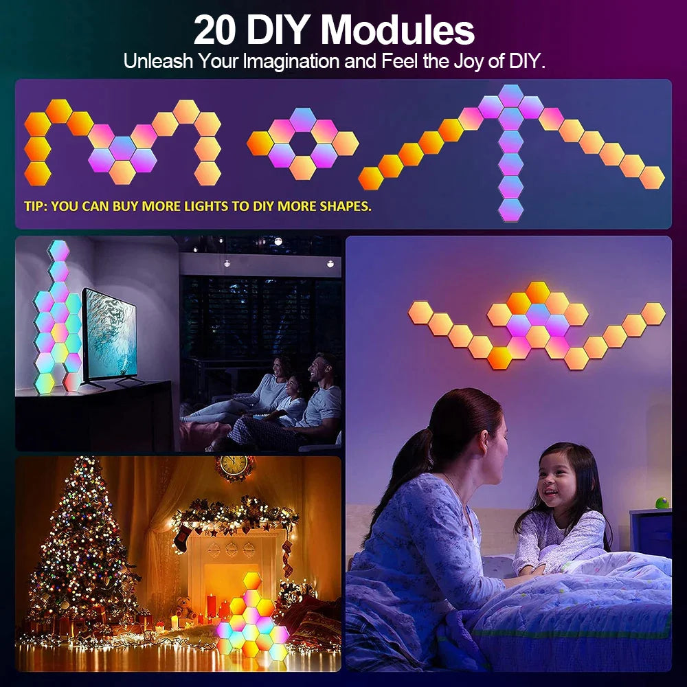 Smart Hexagonal Color changing Ambient Night Wall Lamp