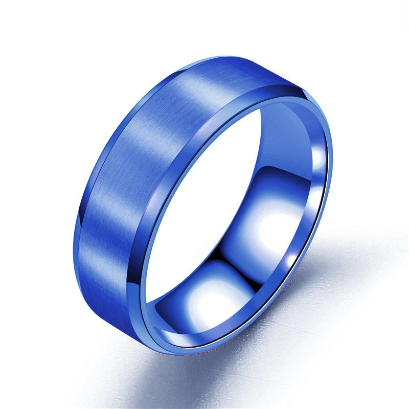 4 kleuren klassieke 8 mm herenring oppervlak geborsteld roestvrij staal eenvoudige ring voor vrouwen trouwring koppels sieraden accessoires