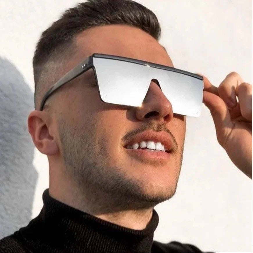 B187 Classic White Gradient Square Sunglasses Women Fashion Retro Sun Glasses Men Big Frame Vintage Travel Eyewear UV400