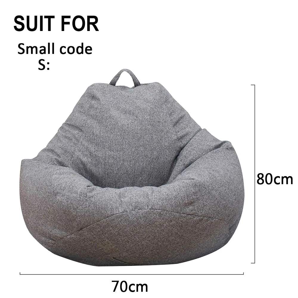 Große, kleine, faule Sofas, decken Stühle ohne Füllstoff, Leinenstoff, Liegesitz, Sitzsack, Pouf, Puff, Couch, Tatami, Wohnzimmer