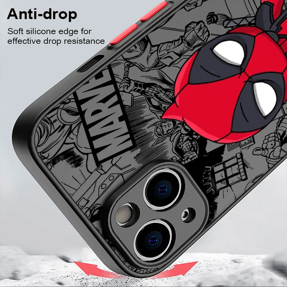 Cartoon Marvel Groot Spiderman Hülle für iPhone SE 12 Mini 13 Pro Max 14 Plus XS X 7 6S Plus 15 11 XR 8 stoßfeste Rüstungsabdeckung