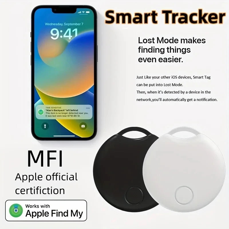 GPS-Mini-Tracker, MFI-Zertifizierung, Anti-Verlust-Erinnerungsgerät, Schlüssel-Geldbörse, Auto-Smart-Air-Tag, funktioniert mit Apple Find My IOS System