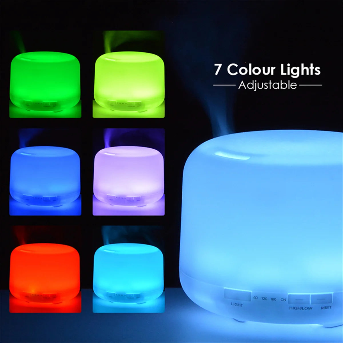 500ML Luftbefeuchter Ätherisches Öl Diffusor Aroma Diffusor Mit Bunten Nacht Lichter USB Luftbefeuchter Mini-Größe Luftbefeuchter