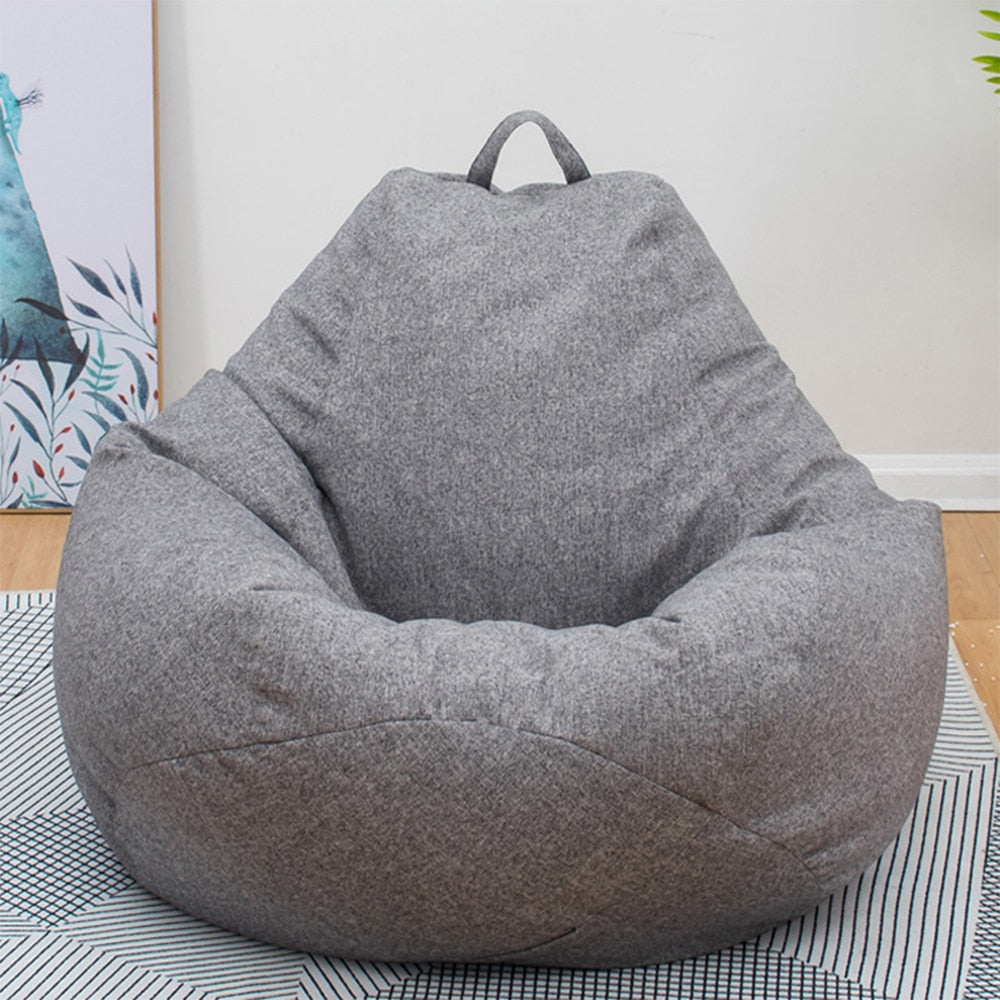 Große, kleine, faule Sofas, decken Stühle ohne Füllstoff, Leinenstoff, Liegesitz, Sitzsack, Pouf, Puff, Couch, Tatami, Wohnzimmer